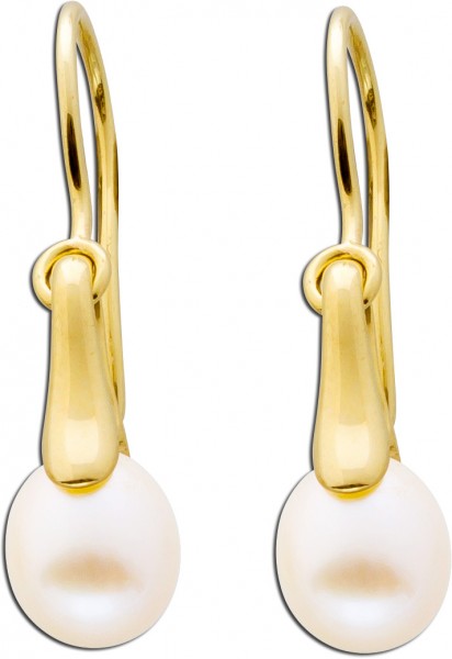 Ohrhänger Gold – Ohrringe Gelbgold 333 Süßwasserzuchtperle