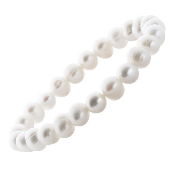 Perlenarmband Schmuck Perlen Armband weisse Süßwasserzuchtperlen Perlenarmband Ø 7-7,5mm dehnbar
