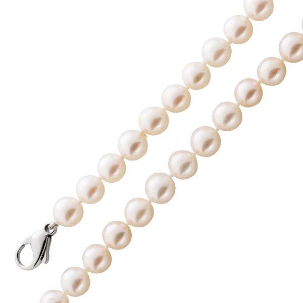 Perlenkette Weißgold 585 Collier Perlen weiß rose Lustre japanische Akoya