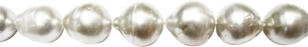 Perlenkette – Südseezuchtperlen Perlencollier 43 cm Weissgold 535/- Karabiner barock- u. tropfenförmige Perlen