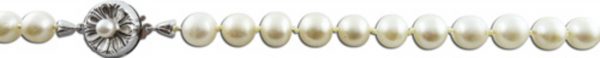 Perlenkette – Akoyazuchtperlencollier mit Einhängerverschluss in Weißgold und Gelbgold, 50cm