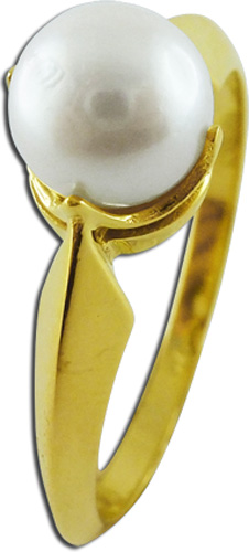 Ring in 585 Gelbgold 1 japanischen Akoyazuchtperle 19,4mm