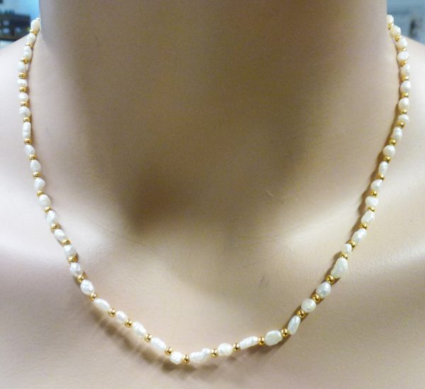 Perlenkette – Süßwasserzuchtperlencollier 42cm