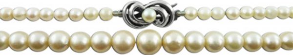 Perlenkette – Perlencollier Akoyaperlen Silber Sterlingsilber 42cm
