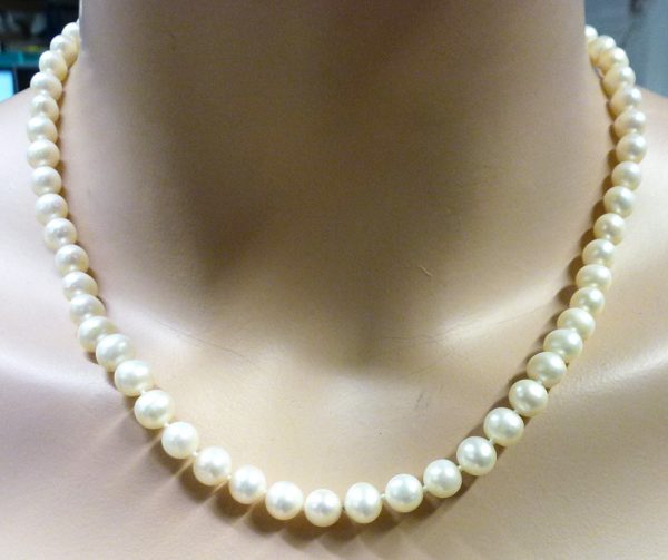 Perlenkette – Perlencollier Süßwasserzuchtperlen 45cm