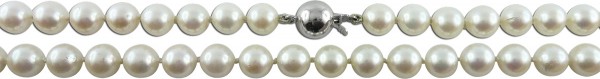Perlenkette – Perlencollier Akoyaperlen 14kt Weißgold 43cm