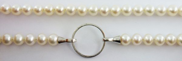 Perlenkette – Perlencollier in Sterling Silber 925 mit chinesischen Süßwasserperlen