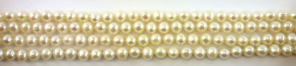 Perlenkette – Perlencollier chinesische Süßwasserzuchtperle weiße Lüster