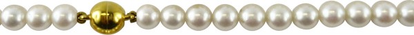 Perlenkette – Perlencollier Sterling Silber 925 gelb vergoldet japanische Akoyaperlen