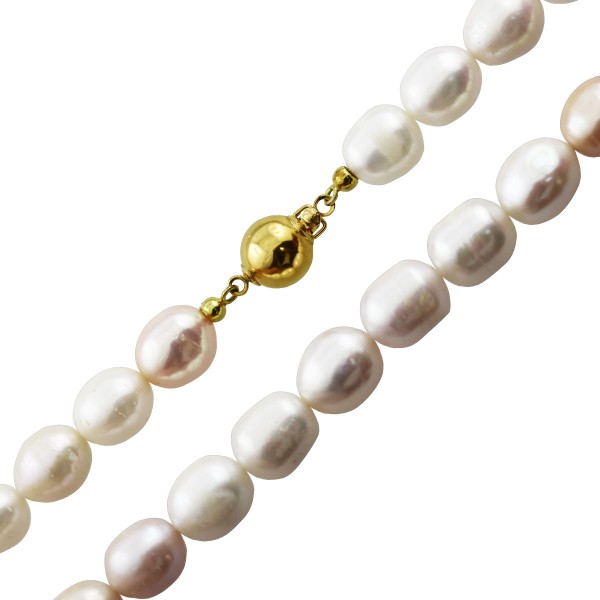 Perlenkette – Perlencollier – Chinesische Süßwasserzuchtperlen GG 585/- Schliesse