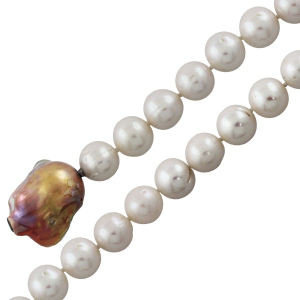 Perlenkette – Perlencollier chinesische Süßwasserzuchtperle mit Perlenschließe