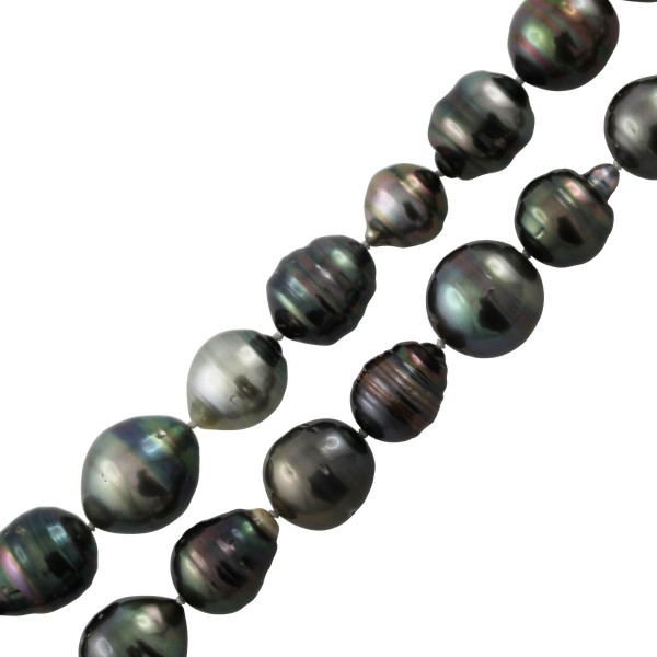 Perlenkette – Perlencollier Tahitizuchtperlen 117cm Rosegold 585/- Schließe