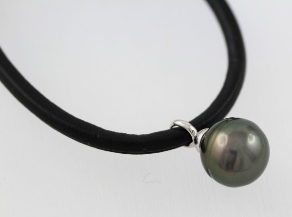 Perlenkette – Perlencollier Polyurethan Sterling Silber 925 Tahitizuchtperle