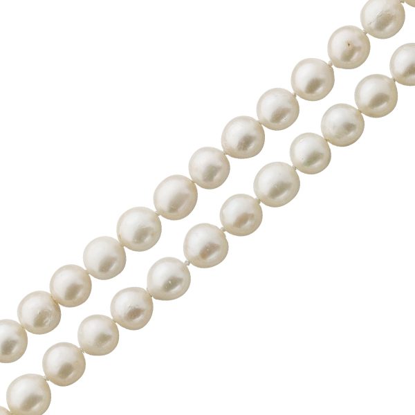 Perlenkette – Perlencollier Gelbgold 333/- japanische Akoyazuchtperle