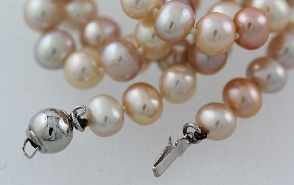 Perlenkette – Perlencollier Sterling Silber 925 chinesische Süßwasserzuchtperle