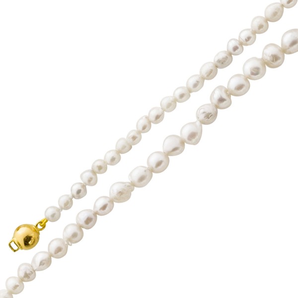 Perlencollier – Perlenkette japanische Akoyazuchtperlen Gelbgold 375