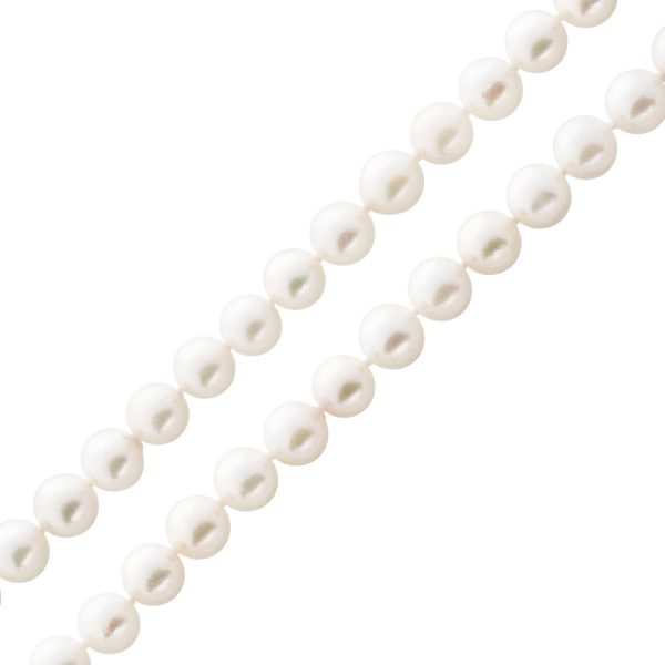 Perlenkette – Perlencollier japanische Akoyaperlen wunderbares Lustreé Weißgold 585
