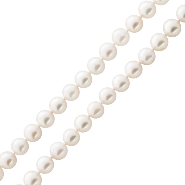 Perlenkette – Perlencollier japanische Akoyaperlen Gelbgold 585