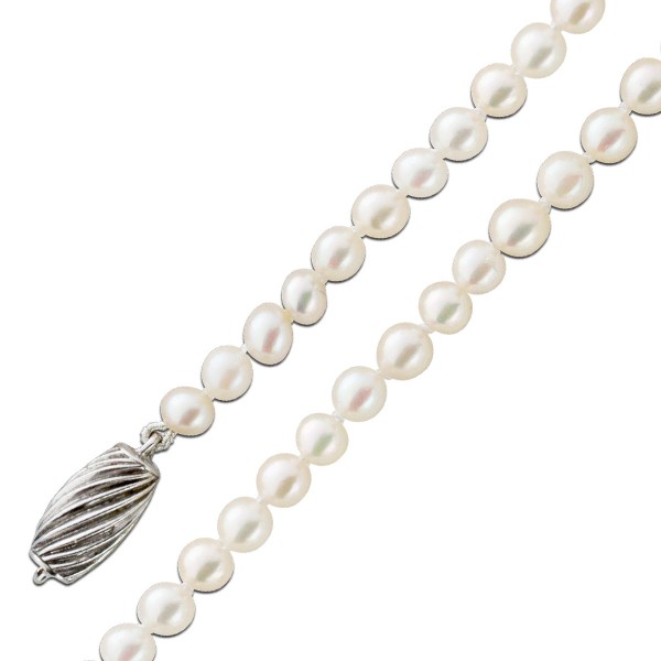 Perlenkette – Perlencollier japanische Akoyazuchtperlen Weißgold 585