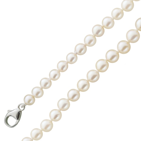 Perlenkette Perlencollier Japanische Akoyazuchtperlen Sterling Silber 925
