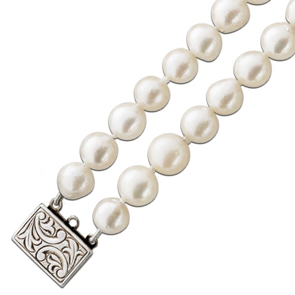 Perlenkette Perlencollier Akoyazuchtperlen Sterling Silber 925