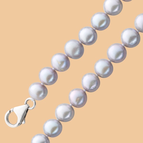 Perlenkette – Collier Perlencollier chinesische Süßwasserzuchtperle Sterling Silber 925 45cm