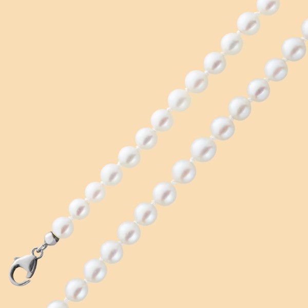 Weisse AAA Perlen Schmuck Japanische Akoyazuchtperlenkette Akoyazuchtperlen Sterling Silber 925 Verschluss