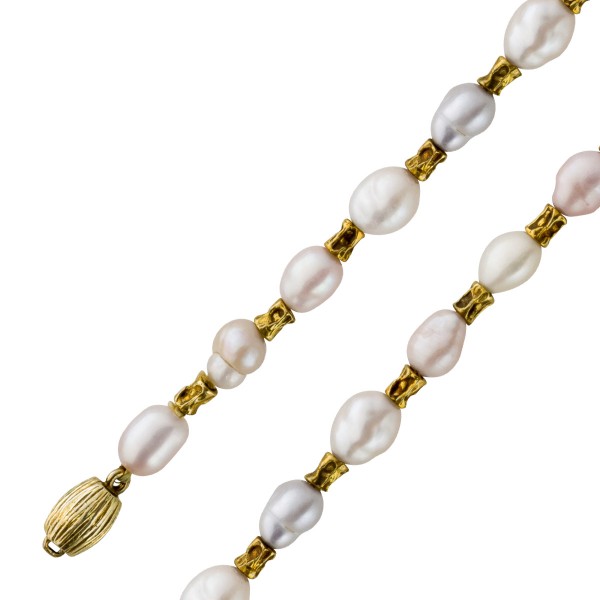 Perlenkette – Set 2-teilig Armband Perlencollier poliertem Sterlingsilber 925 Süßwasserzuchtperlen