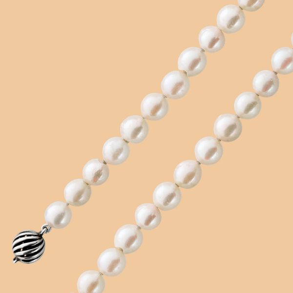 Perlenkette Japanische Akoyazuchtperlen Perlenkette rose Lustre Kugelverschluss Silber 925