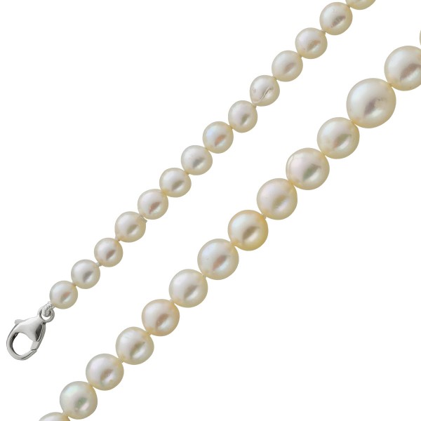 Perlenkette rose creme schimmernden japanischen Akoyaperlen Silber 925