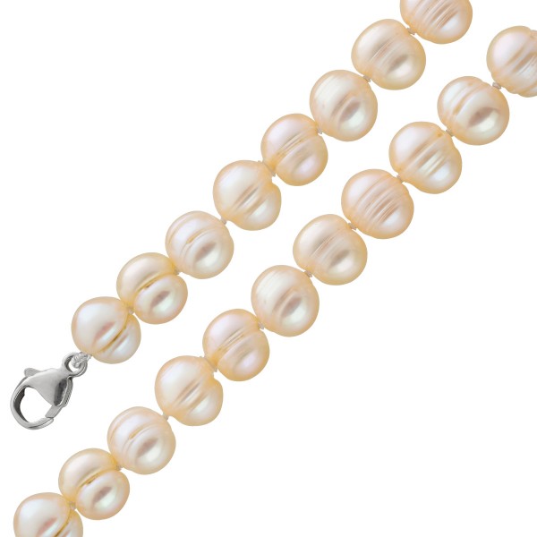 Perlenkette Biwa Perlen oval weiß pink Silber 925 Ersatzperlen