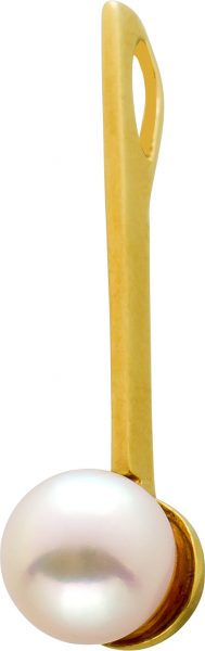 Perlen Anhänger Gelb Gold 333 ganz runde japanische Akoyazuchtperle roséfarben Ø 6,3mm feinste Qualität keine Einschlüsse