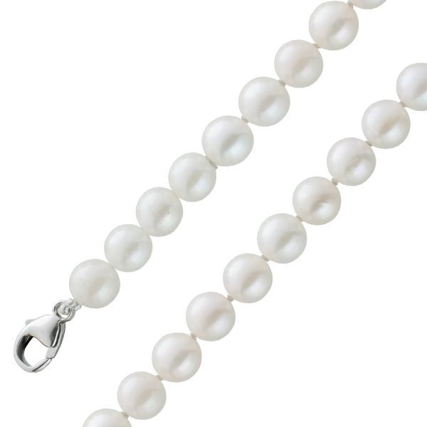Akoyazuchtperlen Halskette Collier ganz rund weiß rose Silber 925 Verschluss Länge 86cm