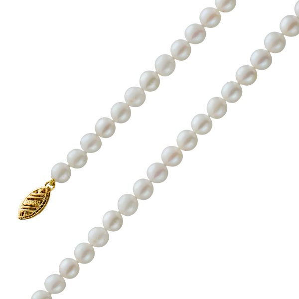 Japanische Akoyazuchtperlenkette Gelbgold 585 Perlen