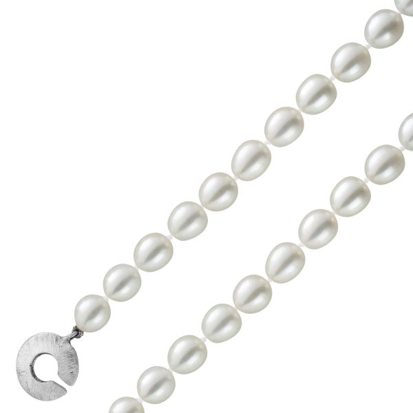 Chinesische Süsswasserzucht,Perlen ,Kette,Topfenförmig,Schließe,Silber 925, 45cm