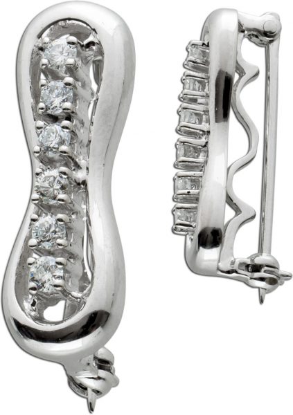Antiker Perlenkettenkürzer Weissgold 585 6 Brillanten 0,30ct TW/VVSI