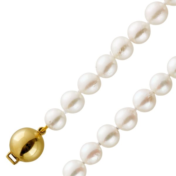 Perlenkette Akoya Perlen 6mm 75cm 585 Gelbgold Kugelschließe