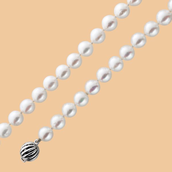 weisse feine Perlenkette – Perlencollier japanische Akoyazuchtperlen