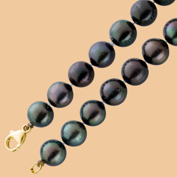 Perlenkette – Tahiti-Zuchtperlen-Perlencollier, 43cm