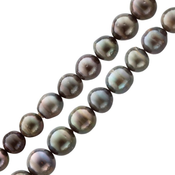 Tahitizuchtperlenkette Schwarz Anthrazit Perlenkette