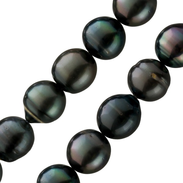 Tahitiperlenkette Tahitiperlen schwarze Perlen gross 12,1-15,2mm