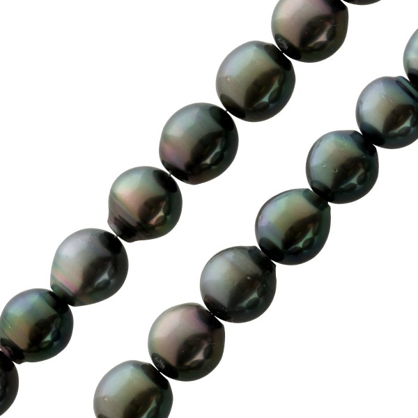 Perlenkette schwarze Perlen Tahitiperlenkette Tahitiperlen grosse Perlen 10,1-11,7mm