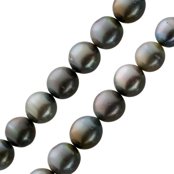 Perlenkette Tahitiperlen Perlenschmuck Kette grosse schwarze Perlen 8,5-11,8mm