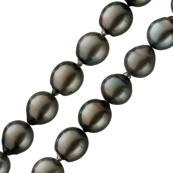 Perlenkette grosse schwarze Perlen Tahitiperlen Perlenschmuck 9-11,7mm