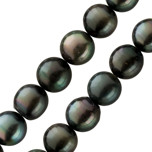 Perlenkette Kette schwarz Perlen Tahitiperlen riesig Tahiti Weißgold 585 14kt Collier Verlauf 12-14,5mm