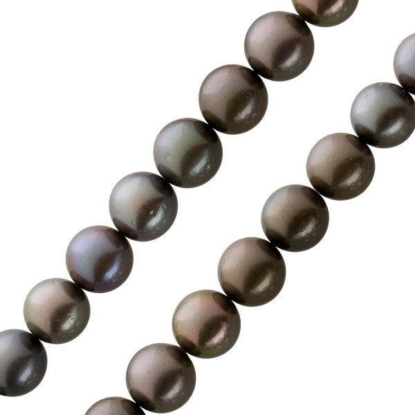 Perlenkette Tahitiperlen grosse schwarze anthrazit Perlen Perlenschmuck Verlauf 8-10,8mm