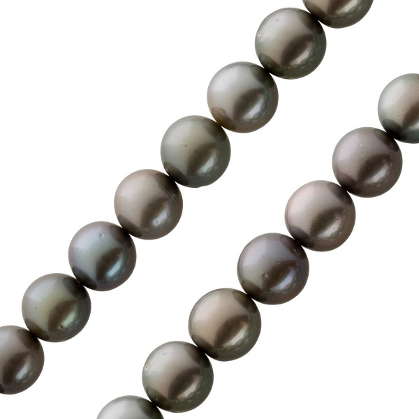 Perlenkette Tahitiperlen grosse schwarze anthrazit Perlen Perlenschmuck Kette Verlauf 9,3-11mm