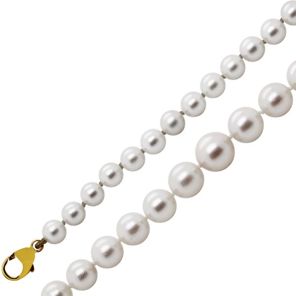 Perlenkette Japanische Akoyaperlen 9mm 69cm weiß-rose