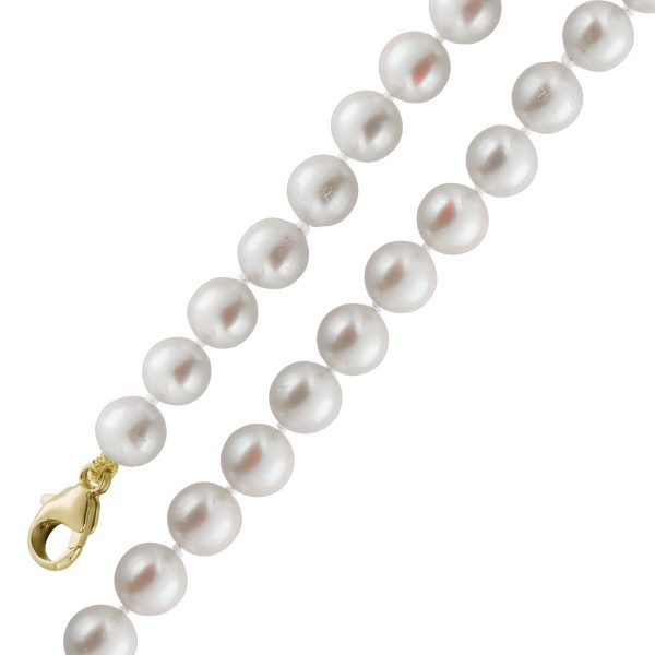 Japanische Akoyaperlenkette ganz rund rose weißes Perlen Lustre 14 Karat Karabiner Perlenschmuck