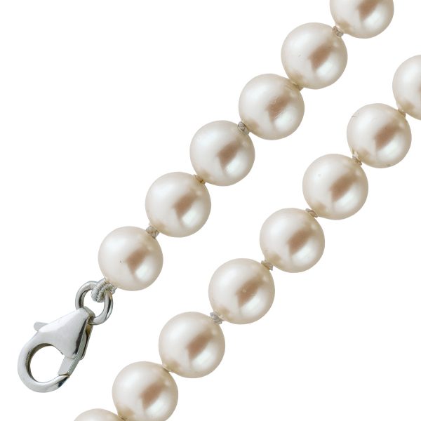 Japanische Akoyaperlenkette Silber 925 rosé-weißes Perlenlustre Perlenschmuck Damenschmuck